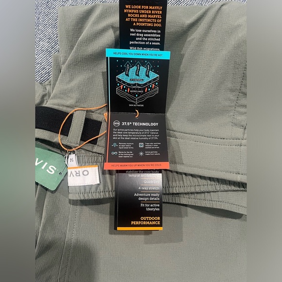 Orvis Wonder Ripstop Trail Zip-Off Pants | size 14 | color sagebrush - Picture 10 of 11